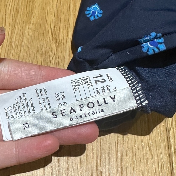 SEAFOLLY  SUNFLOWER BLUE V NECK SWIMSUIT - Picture 12 of 13